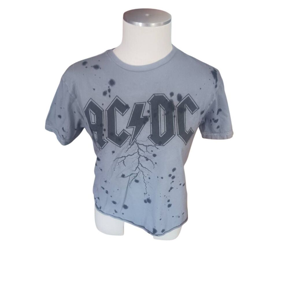 AC/DC official merchandise Medium black grey cropped tee
